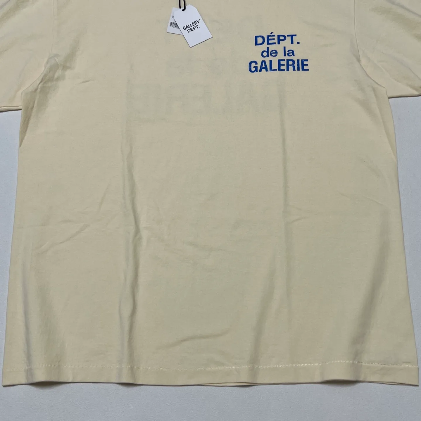 GALLERY DEPT. FRENCH TEE/CREAM/BLUE Cream French Blue LOGO Short Sleeve Cream S-XL Ready-to-wear Asso special piece dyeing Heavy washing water printing and distressing treatment Proper tube-woven fabric without side seams Unusual open-width version Original development Complete accessories/matching Details in place